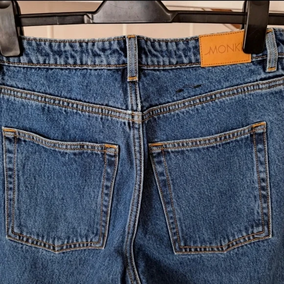 Monki Eur 28 Blue Denim Jeans Wide Leg Straight Leg Relaxed Jeans. - Picture 5 of 7